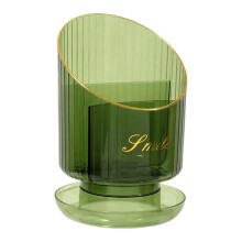 (Green) Makeup Brush Storage Box Convenient Cosmetic Organizer Practical Desktops Pen Holder Elegant Eyebrow Pencil Container  Clear