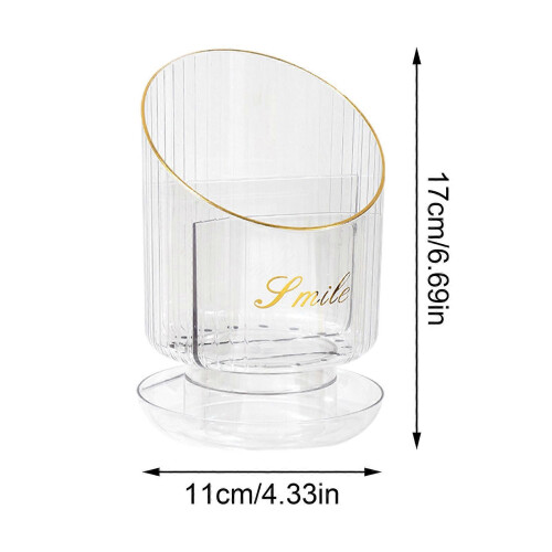 (Clear) Makeup Brush Storage Box Convenient Cosmetic Organizer Practical Desktops Pen Holder Elegant Eyebrow Pencil Container  Clear 2