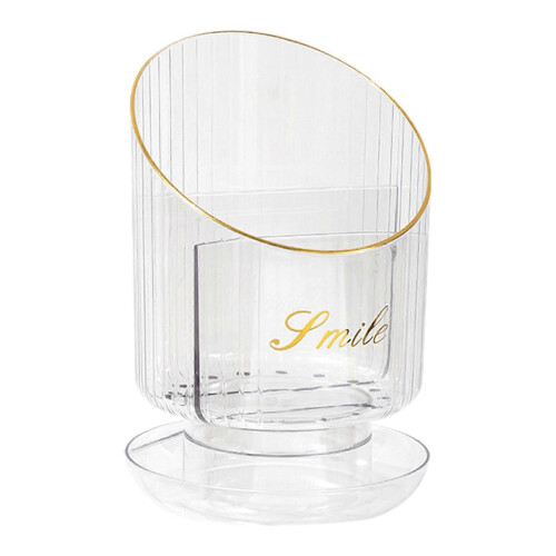(Clear) Makeup Brush Storage Box Convenient Cosmetic Organizer Practical Desktops Pen Holder Elegant Eyebrow Pencil Container  Clear