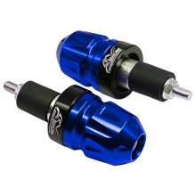 (Blue) 2PCS 7/8" 22mm Motorcycle Handlebar End Plugs, Aluminum Alloy, Enhances Stability Safety for Improved Riding Comfortable titanium color