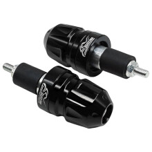 (Black) 2PCS 7/8" 22mm Motorcycle Handlebar End Plugs, Aluminum Alloy, Enhances Stability Safety for Improved Riding Comfortable titanium color