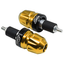 (Gold) 2PCS 7/8" 22mm Motorcycle Handlebar End Plugs, Aluminum Alloy, Enhances Stability Safety for Improved Riding Comfortable titanium color