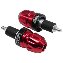 (Red) 2PCS 7/8" 22mm Motorcycle Handlebar End Plugs, Aluminum Alloy, Enhances Stability Safety for Improved Riding Comfortable titanium color