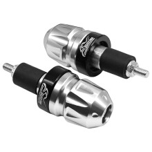 (Silver) 2PCS 7/8" 22mm Motorcycle Handlebar End Plugs, Aluminum Alloy, Enhances Stability Safety for Improved Riding Comfortable titanium color