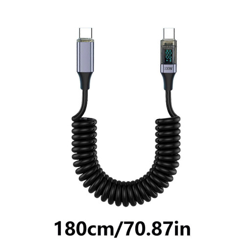 (Grey) USB C PD100W Cable with Intelligent Digital Screen, 100W Fast Charging for Electronic Devices  Purple 2