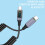 (Grey) USB C PD100W Cable with Intelligent Digital Screen, 100W Fast Charging for Electronic Devices  Purple 4