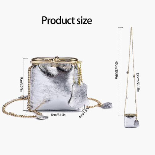 (Blue) Style Clutch Bag Adjustable Shoulder Strap Multi Compartment Waterproof Compact Essential Organizers  Silver 2