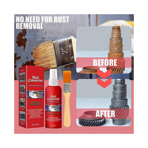 Rust Converter Spray with Brush Rust Prevention Penetrates & Cleans Surfaces 2