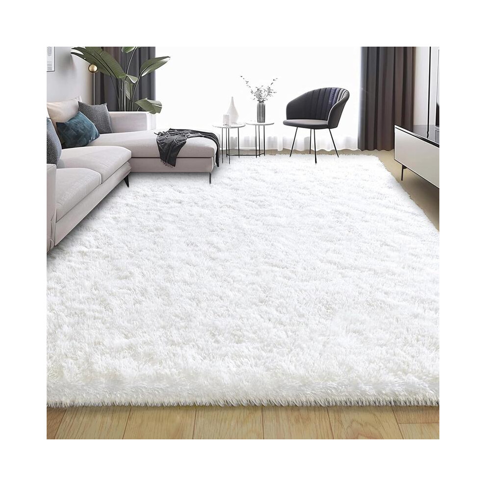 (White, 120X160cm) Shag Area Rugs For Bedroom Living Room,Ultra Soft Fluffy Area Rugs For Dorm, Indoor Carpet Nursery Rugs 3352022646207