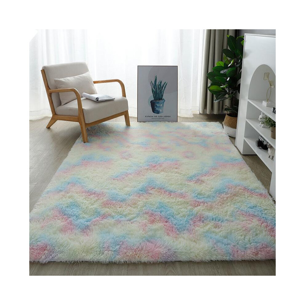 (Iridescent, 120X200cm) Shag Area Rugs For Bedroom Living Room, Ultra Soft Fluffy Area Rugs For Dorm, Indoor Carpet Nursery 3352022642025