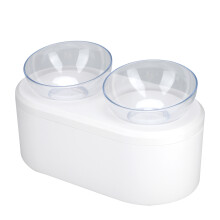 Detachable Cat Food Bowl Elevated Tilted Design With Storage Area Non Toxic Slow Feeder Platform Anti Vomiting Raised Feeding Dish For Small Dogs And