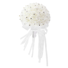 Brautjungfernstrauß aus künstlichen Seidenblumen mit Strassband – stilvolles und elegantes Design, hochwertiges Blumenarrangement, geeignet für