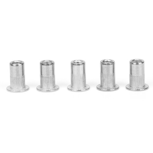 Corrosion Resistant Rivet Nuts Stainless Steel Threaded Insert Nut High Strength Flat Head Knurled Body Adjustable Grip Range Multi Material 2
