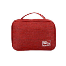 (Burgundy) Large Hanging Travel Toiletry Bag Portable Makeup Organizer Cosmetic Holder for Brushes Mesh Pocket Holder Burgundy