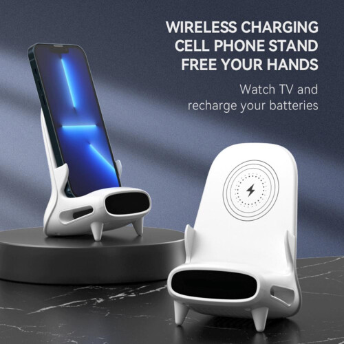 Speaker Function Wireless Charger, Fan Cooling Fast Charging Phone Stand Creative Design Ergonomic Visual Setup Multi Scene Application Qi Certified 2