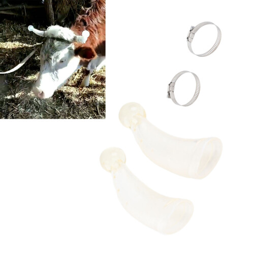 Thickened Silicone Cow Horn Protector with Clamps, 21x8cm