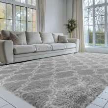 (Light Grey Lantern, 9' x 12' (275x370cm)) Area Rugs for Living Room , Runner Rug for Bedroom, Washable Anti Slip Fluffy Rug Shaggy