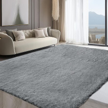 (Grey, 8' x 11' (240x340cm)) Area Rugs for Living Room , Runner Rug for Bedroom, Washable Anti Slip Fluffy Rug Shaggy