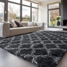 (Grey Lantern, 8' x 11' (240x340cm)) Area Rugs for Living Room , Runner Rug for Bedroom, Washable Anti Slip Fluffy Rug Shaggy