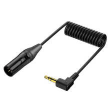 (XLR male) Coiled 3.5mm to 3Pin Auditory Cable for Microphones, and Music Players 50CM 19.7inch