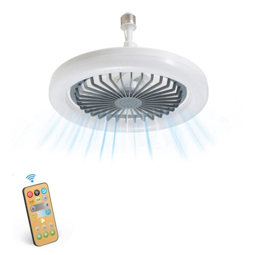 Multi Directional Light Socket Fan with Remote 10In, Screw-in Ceiling Fan in Light Socket for Enhanced and Adjustable 1