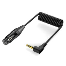 (XLR female) Coiled 3.5mm to 3Pin Auditory Cable for Microphones, and Music Players 50CM 19.7inch