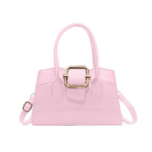 (Pink) Trendy INS Style PU Crossbody Bag for Women Girls Versatile and Trendy Shoulder Bags Satchel Handbag  Silver