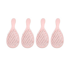 4Pcs Pink Curved Vent Hair Brush Set, 24x8x3cm, Detangling & Styling