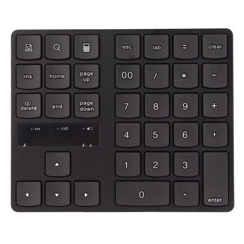 Lightweight Portable Numeric Keypad, Rechargeable Battery Wireless Numeric Keypad2.4G Connection Multi-Function Keys Ergonomic Design for Home and 1