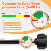 Propane Refill Adapter Hose Propane Extension Refill Hose with Gauge and /Off Control Valve for 1LB Propane GasTank