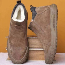 (UK 9 EU 44, Khaki) Mens Walking Hiking Warm Fur Lined New High Top Ankle Boots Trainers Shoes Size