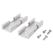 2Pcs T-Track Intersection Kit Aluminum T-Slot Connecting Parts Woodworking Tools  Silver