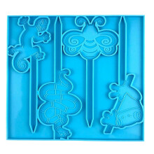 (Blue) Various Type Plant Tag Moulds - Cute Plant Label Moulds for Potted Plants Durable Silicone Moulds Suitable for Indoor White