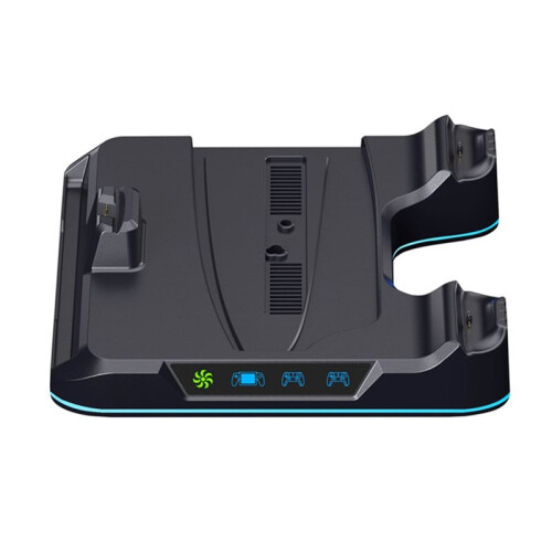 For PS5 PRO/PS5Slim/PS5 Console Cooling Stand Charging Station Dock Controller Storage Rack with Cooling Fan A 2