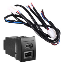 Car USB Charger PD Quick Charge QC3.0 Phone Charging Adapter Outlet Button for 2004 - 2011