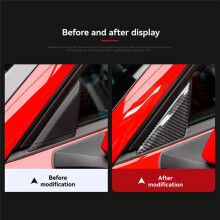 Real Carbon Fiber Car Front Window Side Triangle A Pillar Panel Trim for Mustang 2024+ Accessories Matte