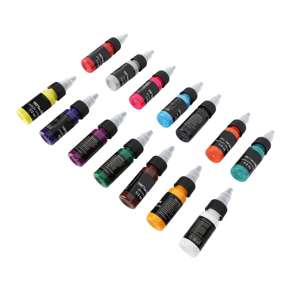 14-Color Tattoo Ink Set 15ml Each Practice Pigment Kit for Beginners