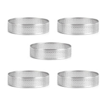 8 Cm Tortenring Aus Edelstahl, Kreisschneider, Tortenring, HitzebestäNdig, Perforiert, für Kuchen, Mousse, Torten, GebäCk
