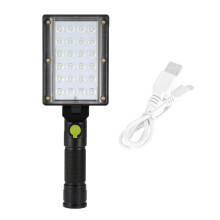 Lampe de travail rechargeable à tête rotative avec base magnétique, lampe d'inspection portable, construction durable, ambiance chaleureuse,