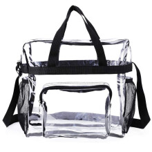 Bolsa de almuerzo transparente e impermeable, multiusos, con cremallera suave, construcción robusta y correa de hombro ajustable para uso diario.