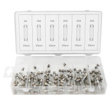 Automotive Wiring Safety Quick Blow Glass Tube Fuse Fast Blow Fuse Assortment Kit With Glass And Metal Construction Clear Plastic Storage Box Molten