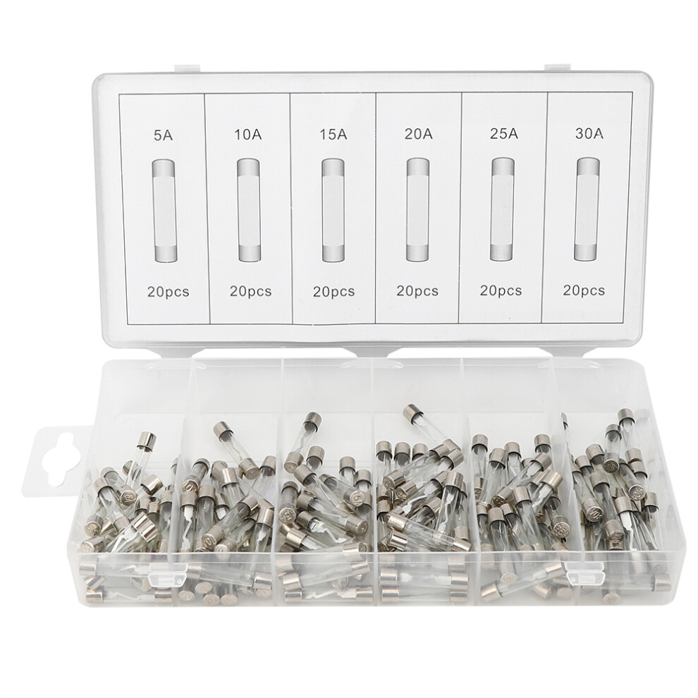Automotive Wiring Safety Quick Blow Glass Tube Fuse Fast Blow Fuse Assortment Kit With Glass And Metal Construction Clear Plastic Storage Box Molten 9448483314794