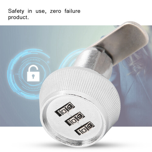 Solid Metal Construction Lightweight Combination Cam Lock Cabinet Lock With3Digit Code Keyless Security Locks Pick Proof Durable Rust Resistant 1