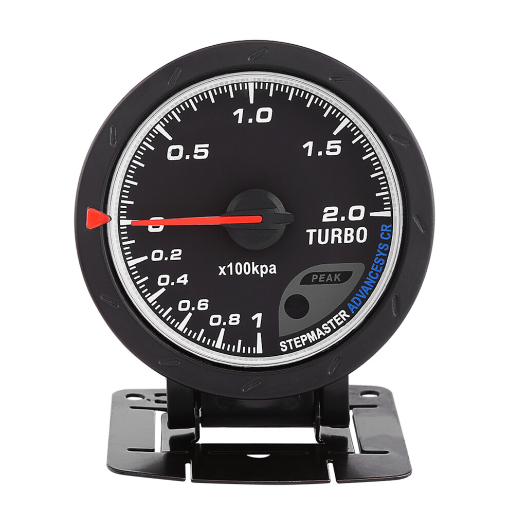 Universal 60Mm Led Turbo Boost Gauge 0-200 Kpa For Auto Racing Black 8111392950278