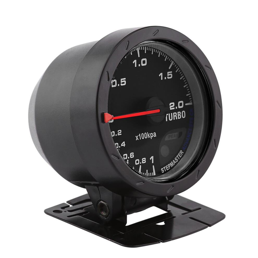 Universal 60Mm Led Turbo Boost Gauge 0-200 Kpa For Auto Racing Black 4081393058256