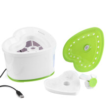 Heart Shaped Pet Fountain with Maximum Oxygenation, USB Rechargeable Quiet Drinking Station with Triple Filter for Cats and Small Dogs