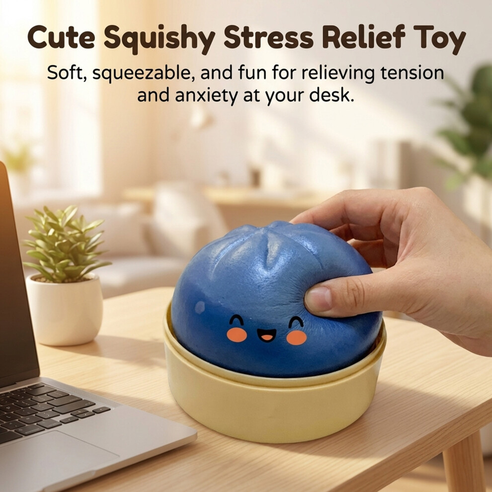 Dachuang Beauty (Translucent Blue 1Pc) Stress Relief Baozi Toy - Soft Non-Sticky Gadget