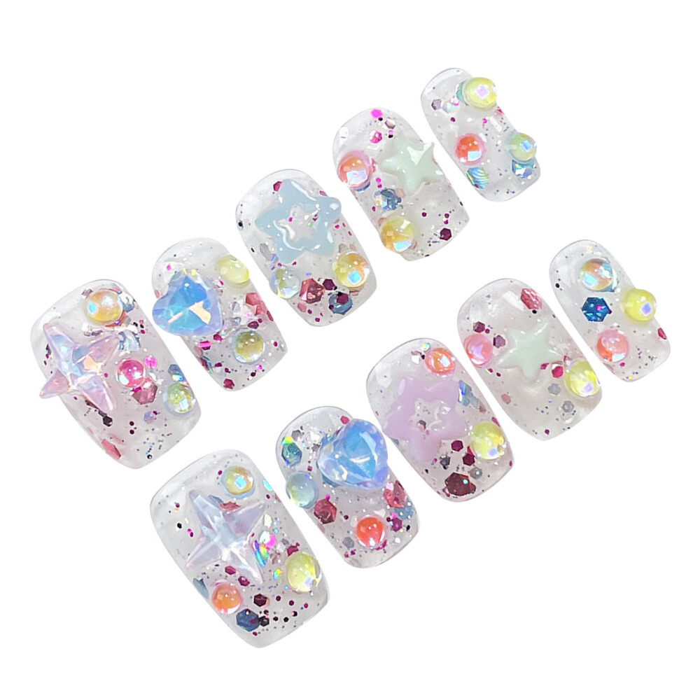 Creation-3C (Xs) Glitter Fake Nails For Stage Performance