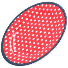 Piatto da 9 pollici in porcellana imitata - Punto Rosso, 305 g