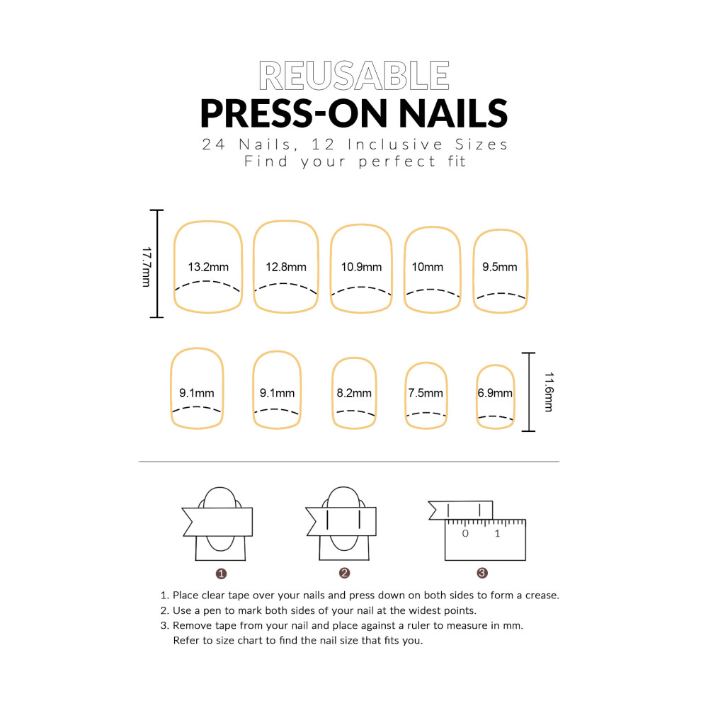 Roc-Electron Rabbit Press-On Nails, Glossy Short Tips